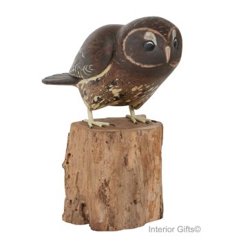 Archipelago Tawny Owl Taking Off Bird Wood Carving