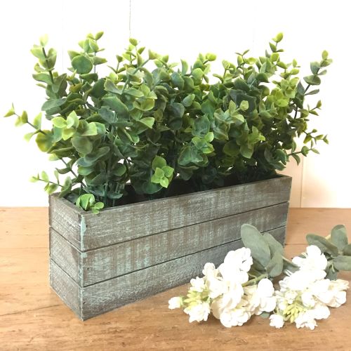 FAUX EUCALYPTUS TROUGH / PLANTER Artificial green foliage, perfect