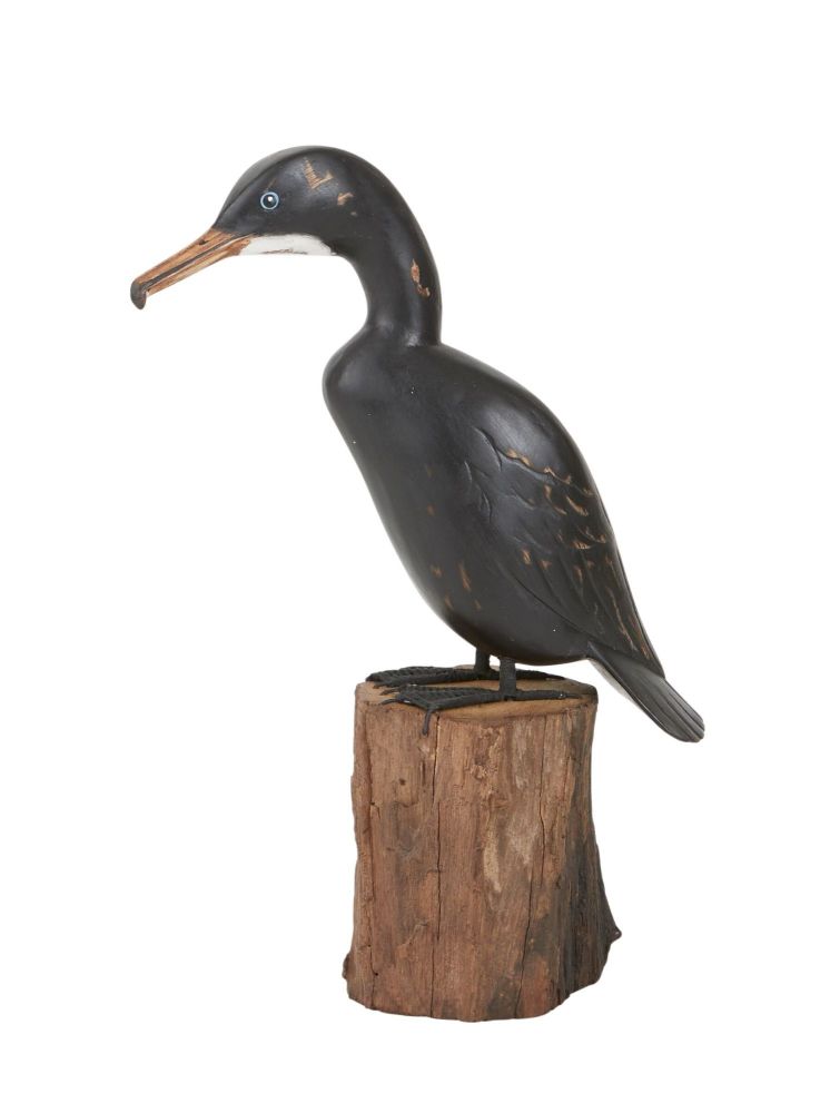 Archipelago Low Cormorant SMALL Bird Wood Carving *NEW*