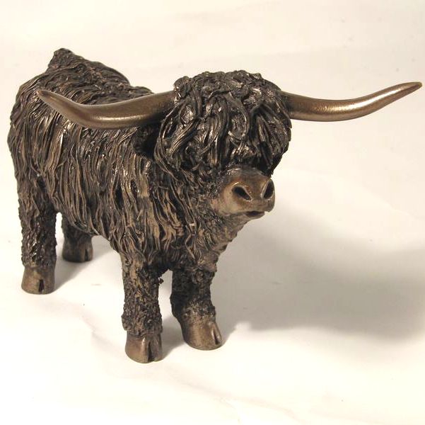 HIGHLAND COW / BULL Standing  Medium Frith Bronze Sculpture by Veronica Bal