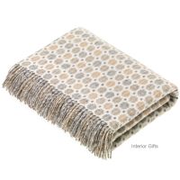 BRONTE by Moon Milan Natural Beige Throw in Supersoft Merino Lambswool