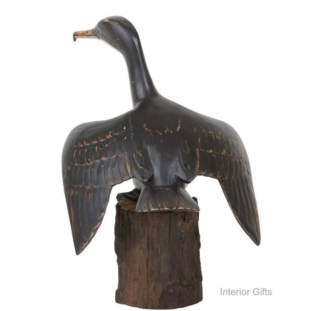 Archipelago Small Wingspread Cormorant Bird Wood Carving *NEW*