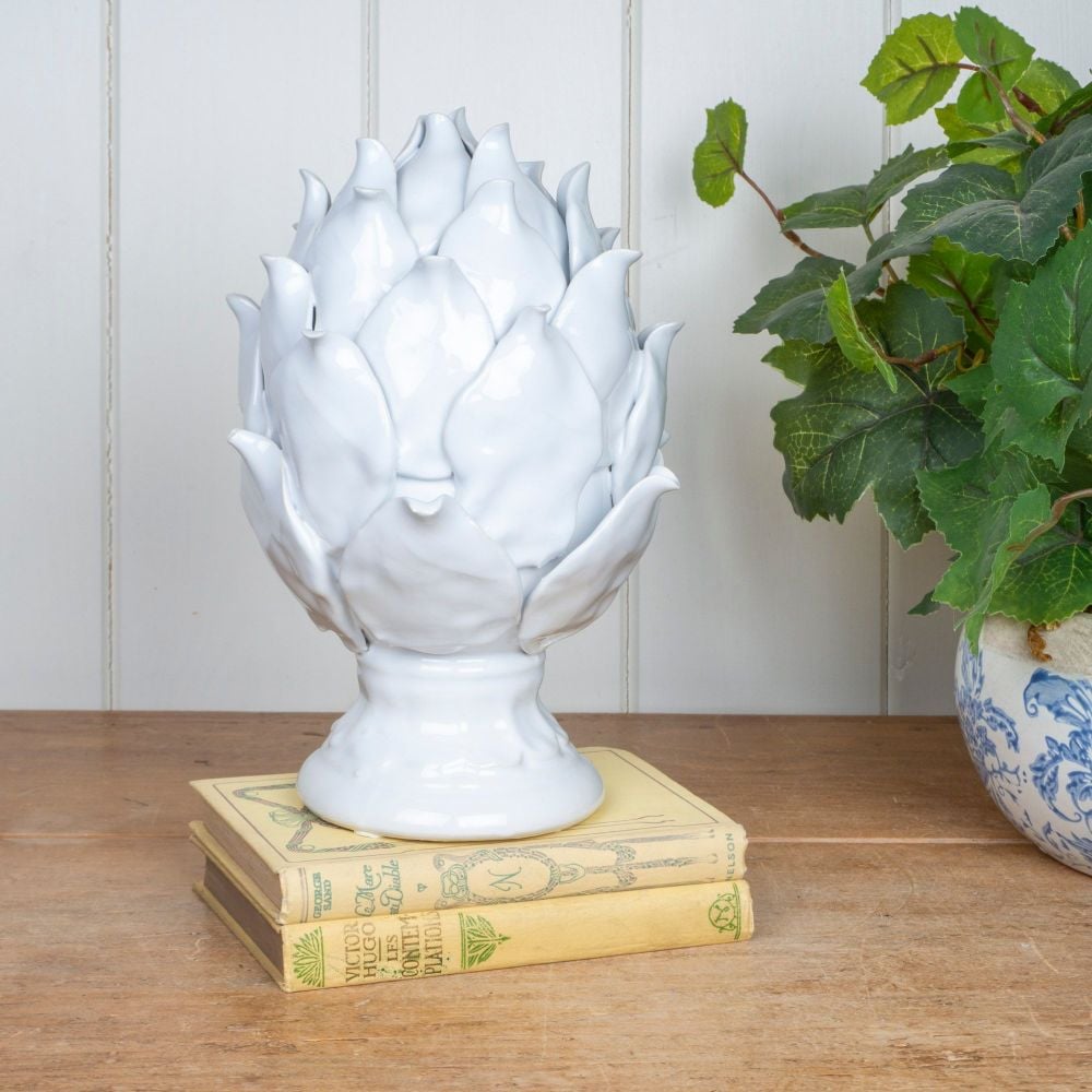 Ceramic Artichoke in Old White