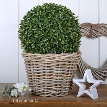 Rattan Wicker Basket Planter / Plant Pot  -Natural -  20 cm H