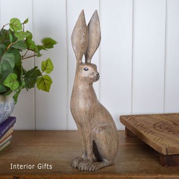 Archipelago Wooden Hare Listening - Animal Wood Carving