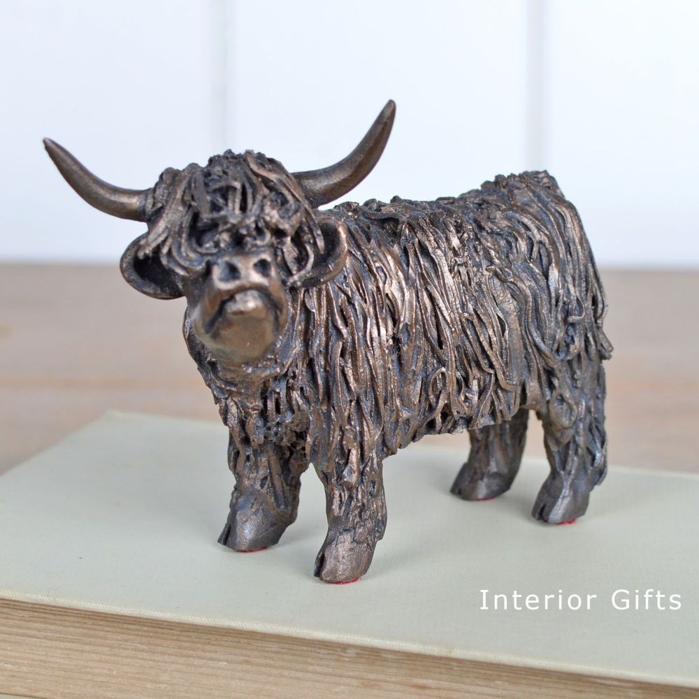HIGHLAND COW Standing  Junior Frith Bronze Sculpture by Veronica Ballan