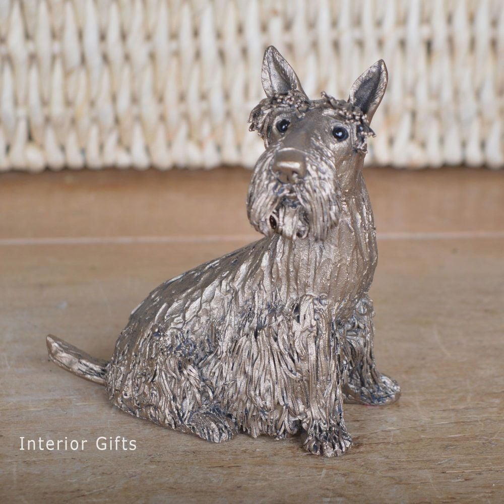 FRASER SCOTTY DOG Sitting Frith Bronze Sculpture by Veronica Ballan