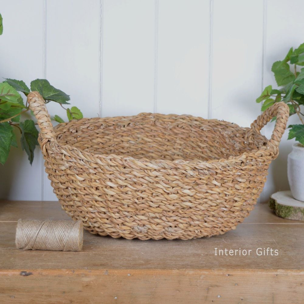 Seagrass Round Basket with handles - Large