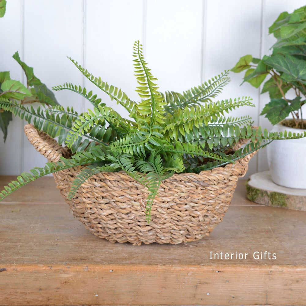 Seagrass Round Basket with handles - Small