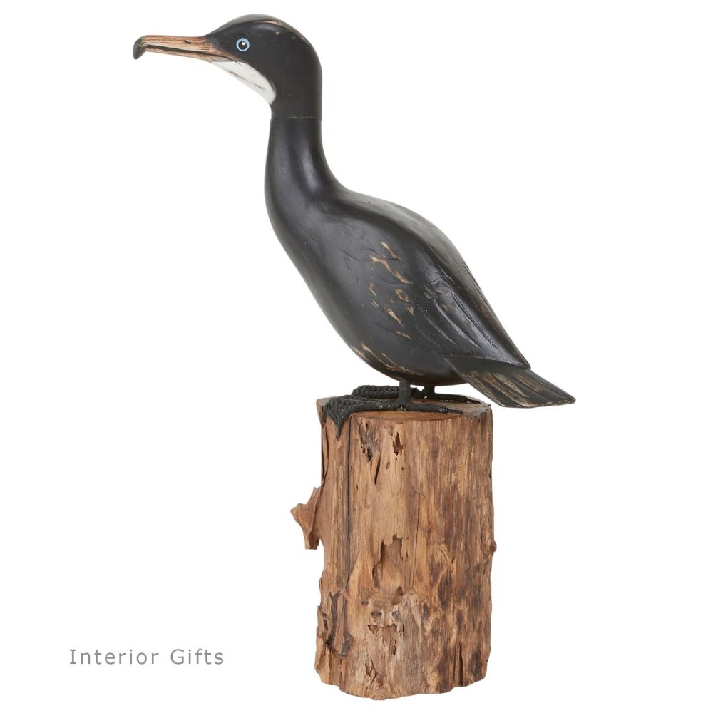 Archipelago Small High Cormorant Bird Wood Carving *NEW*