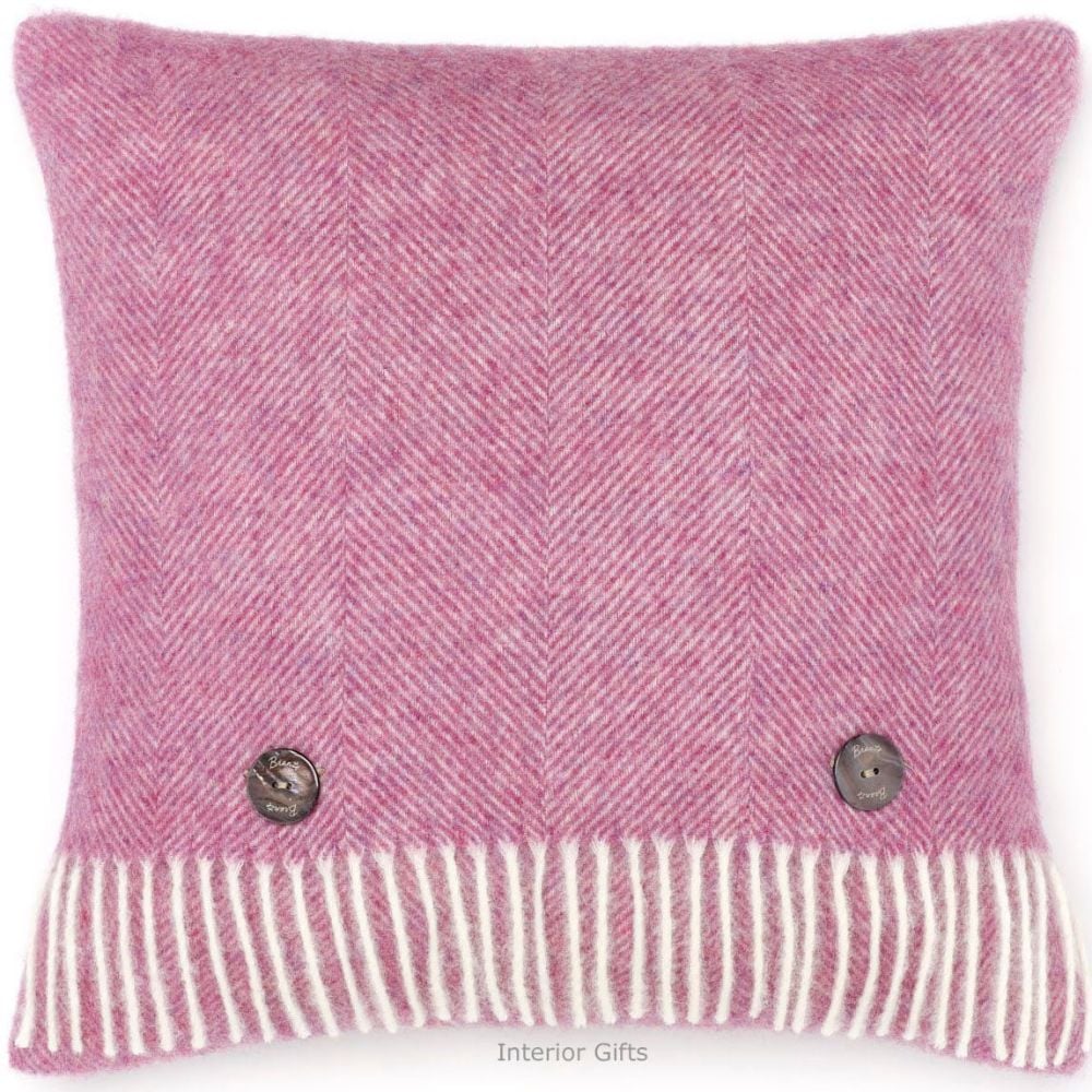 BRONTE by Moon Cushion - Herringbone Pink Lilac Shetland Wool