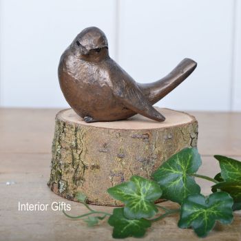 Blue Tit Sitting Frith Bronze Sculpture by Thomas Meadows