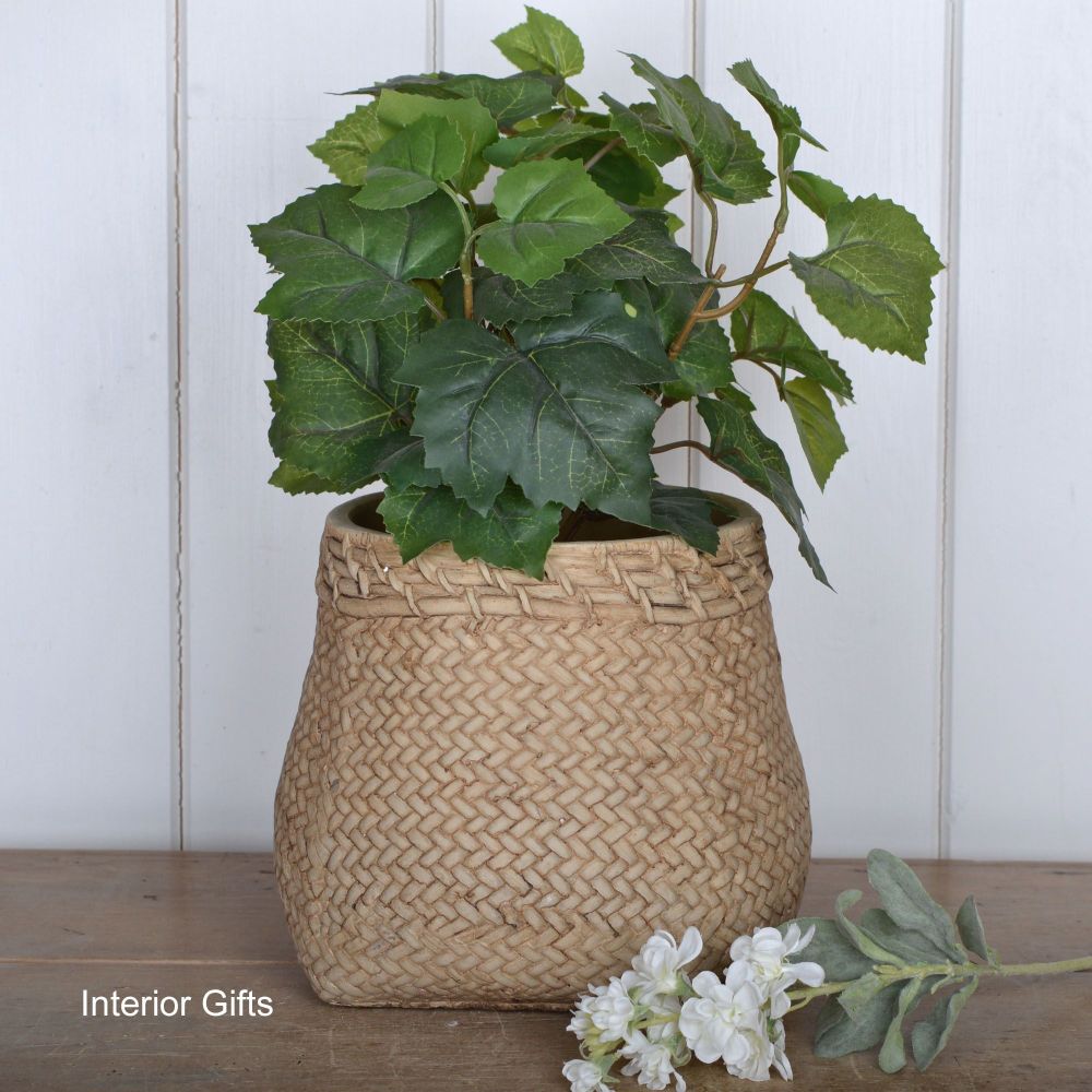 Pottery Flour Sack Plant or Flower Pots - Large 21 cm H