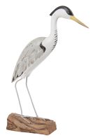 Archipelago Heron Standing Bird Wood Carving 
