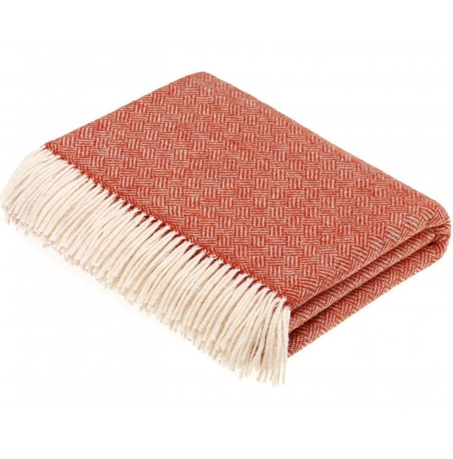 BRONTE by Moon Parquet Coral Throw in Supersoft Merino Lambswool