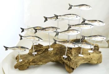 Archipelago Sardine Shoal Large Fish Wood Carving