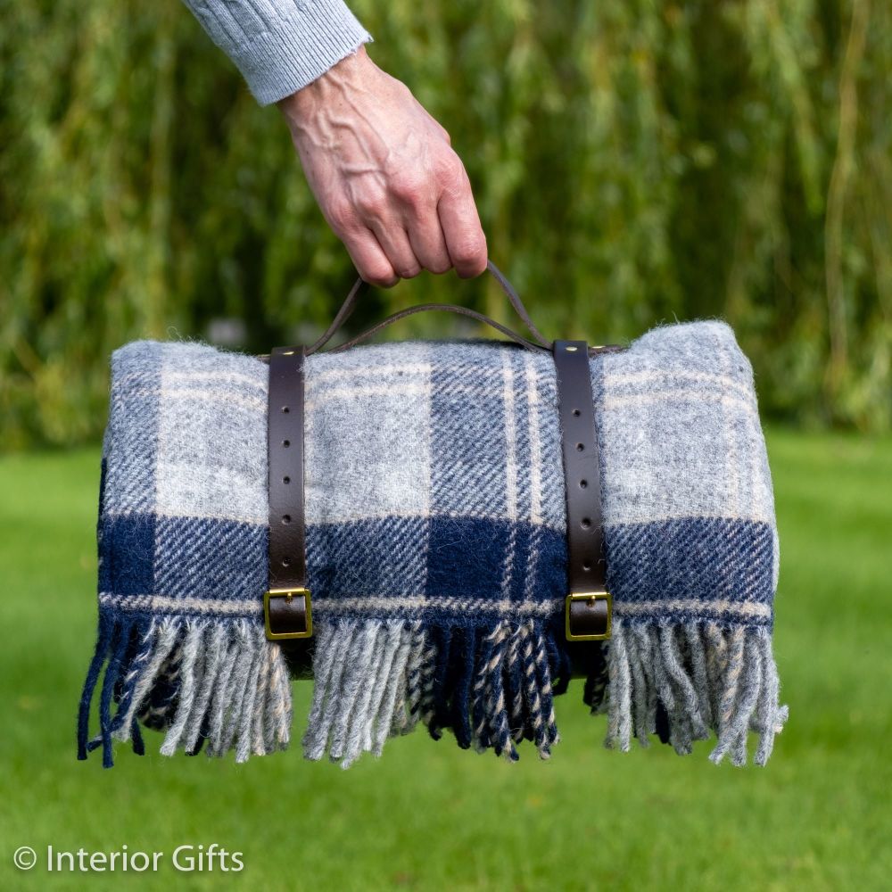 Polo Picnic Rug with webbing Carry Handle Strap from Tweedmill in