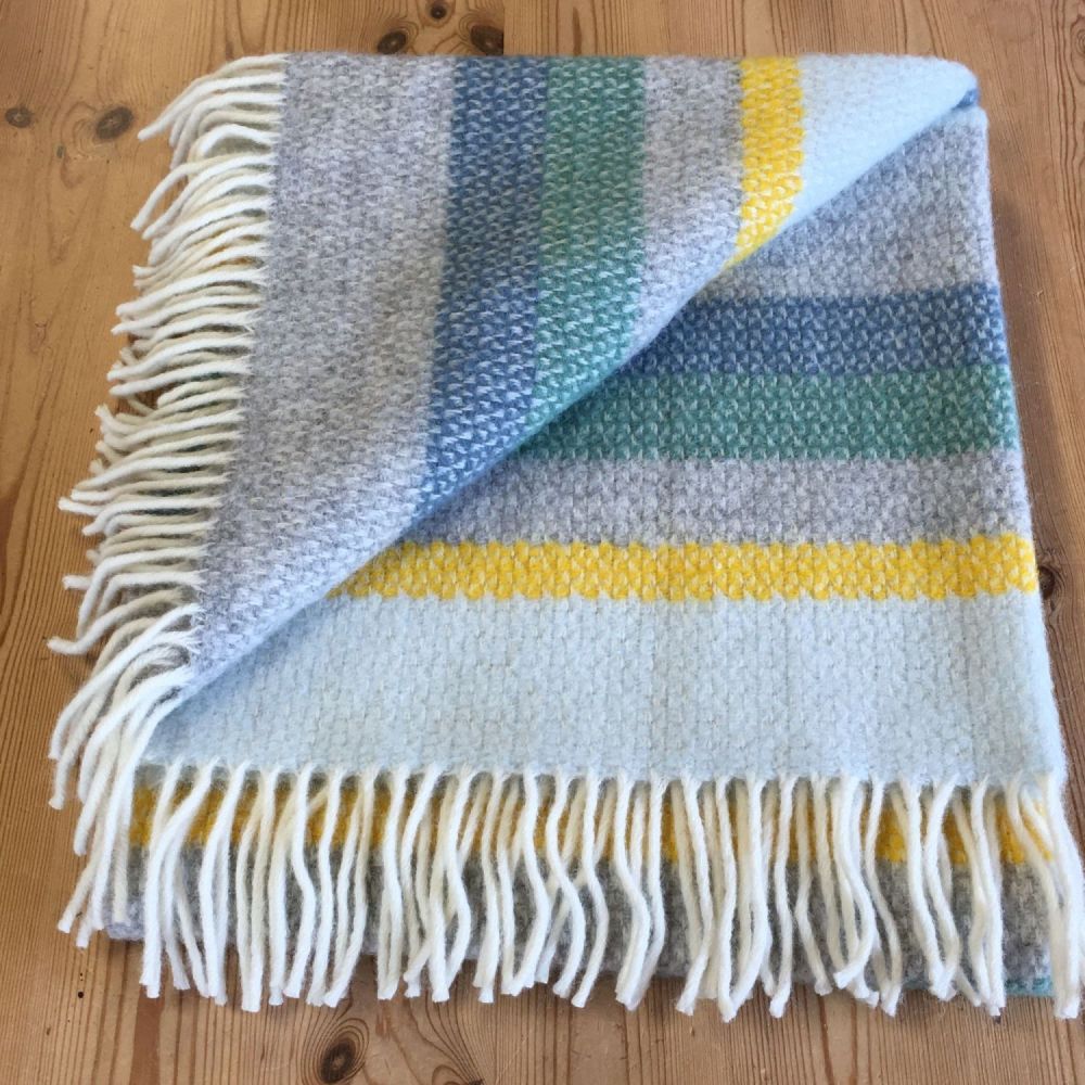 Tweedmill Horizon Stripe Ascot Pure New Wool Throw Blanket
