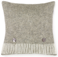BRONTE by Moon Cushion - Herringbone Vintage Grey Shetland Wool