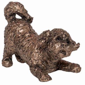 PUMPKIN Cavapoo Playing Frith Bronze Sculpture *NEW* by Adrian Tinsley