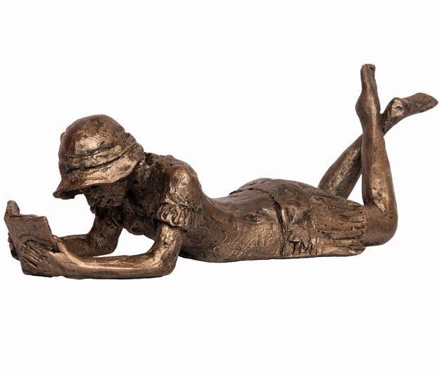 Virginia Girl Lying and reading Frith Bronze Sculpture 
