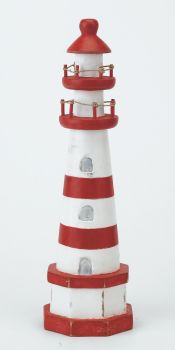 Archipelago Wooden Lighthouse Red and White - Medium