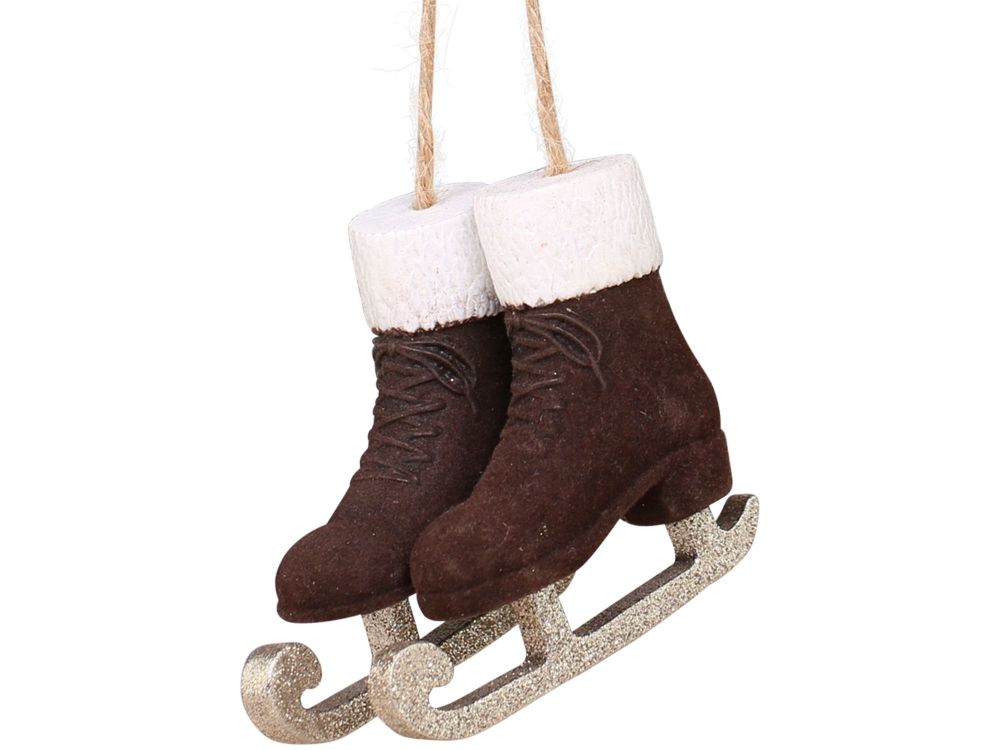 Pair of Vintage Velvet effect Hanging Ice Skates