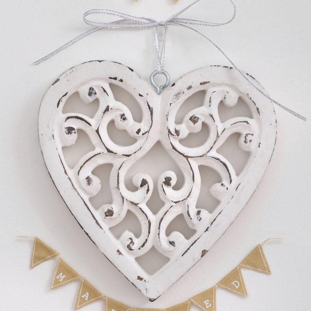Grey Wood Mini Foody Queen Heart Hanging Decoration Bake Chocolate 31919 