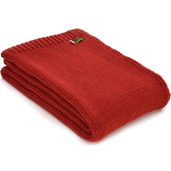 Tweedmill Knitted Soft Alpaca Mix Throw in Winter Red