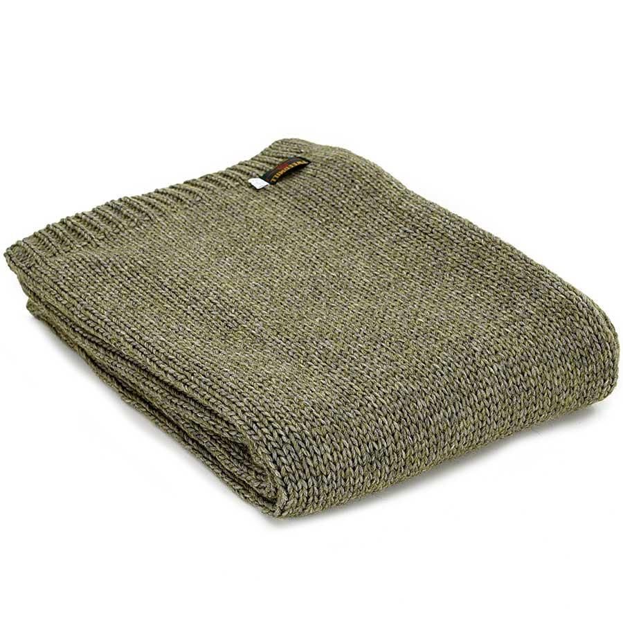 Tweedmill Knitted Soft Alpaca Mix Throw in Rich Green