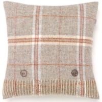 BRONTE by Moon Cushion - Windowpane Beige Sandstone Shetland Wool