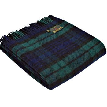 Tweedmill Tartan Blackwatch Knee Rug or Small Blanket Pure New Wool