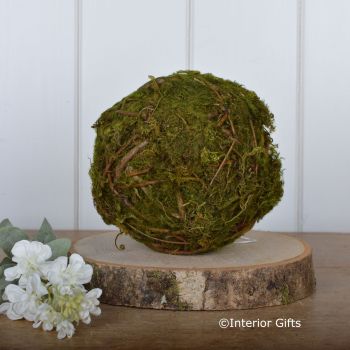 Green Moss Ball with Twigs  - 15 cm