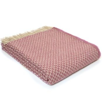 Tweedmill Diamond Mulberry Pure New Wool Throw / Blanket