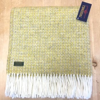 Tweedmill Yellow & Grey Ascot Pure New Wool Throw Blanket