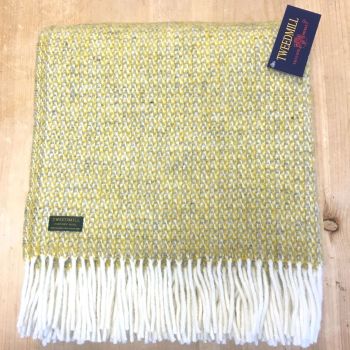 Tweedmill Yellow & Grey Ascot Knee Rug or Small Blanket Throw Pure New Wool