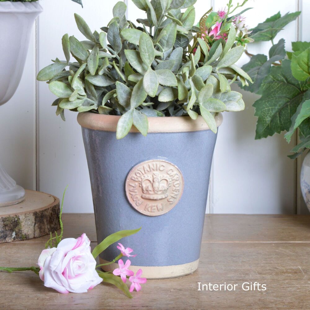 Kew Long Tom Pot in Manor Blue - Royal Botanic Gardens Plant Pot - Small