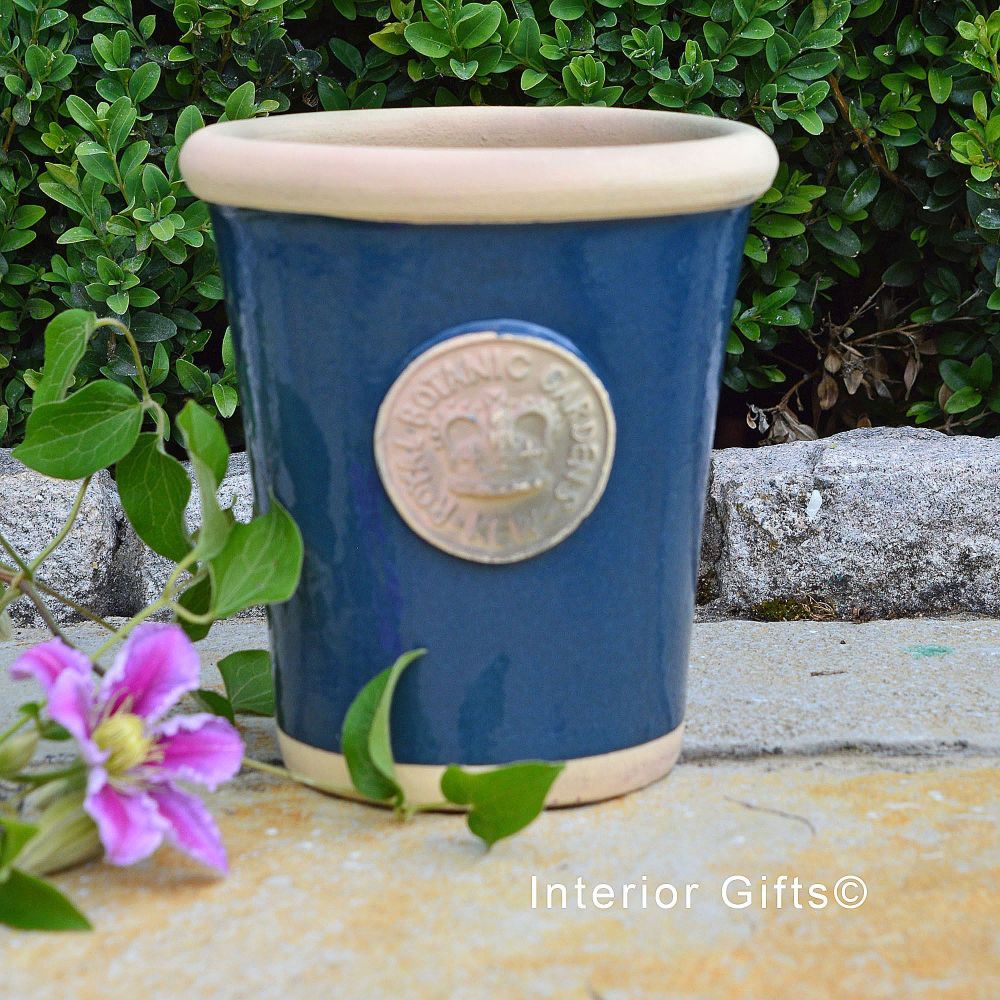 Kew Long Tom Pot in Stiffkey Blue *NEW* - Royal Botanic Gardens Plant Pot -