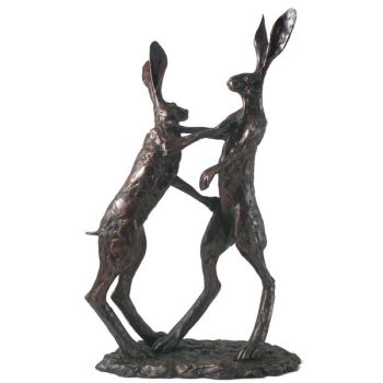 Premier Collection Frith Boxing Hares Gallery Bronze Sculpture by Paul Jenkins