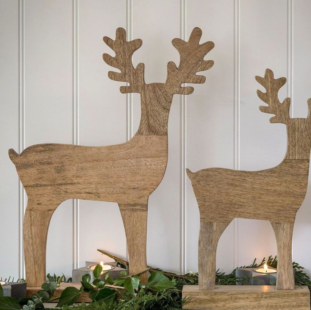 Solid Wood Christmas Stag / Reindeer Decoration - 53 cm