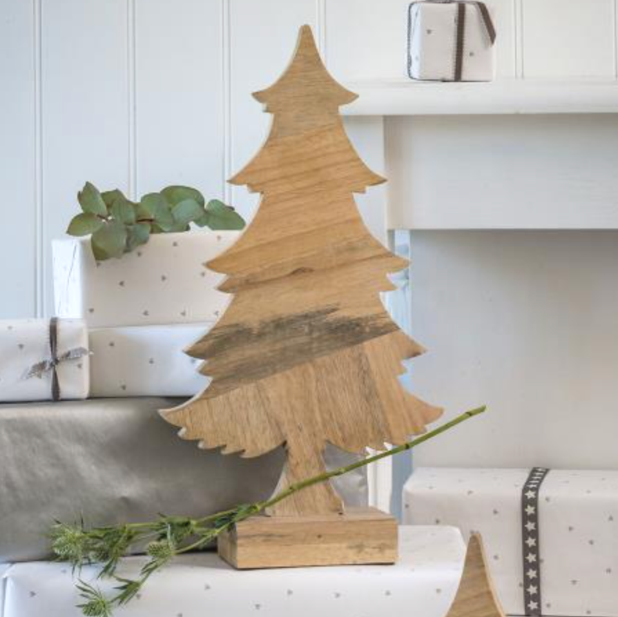 Solid Wood Christmas Tree Decoration - 53 cm