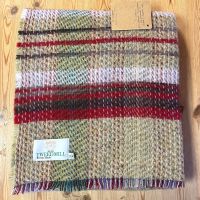 Woollen Recycled LARGE Throw / Blanket / Picnic Rug - Cranberry/Sage Mix
