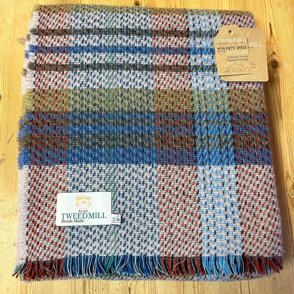 TWEEDMILL Recycled 100% WOOL THROW RUG PICNIC BLANKET TRAVEL CAMPING