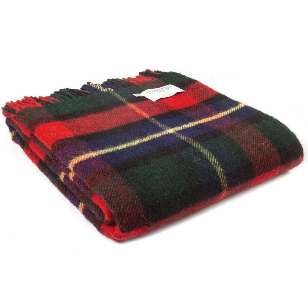 Tweedmill Tartan Kilgour Red Knee Rug or Small Blanket Pure New Wool