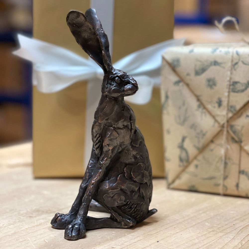 Premier Collection Sitting Hare Looking Back Gallery Bronze Sculpture by Pa