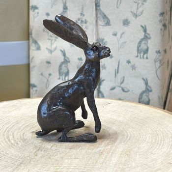 Frith Creative Bronze Alert Hare Sculpture SOLID BRONZE by Thomas Meadows