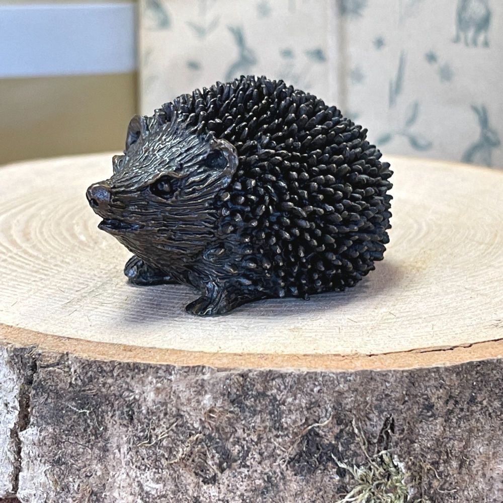 Frith Creative Bronze Hedgehog Walking Sculpture Miniature SOLID BRONZE by 