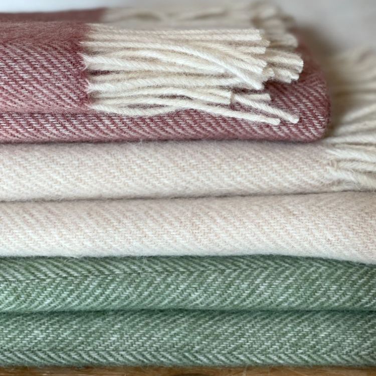 Pure New Wool BRITISH Throw Blanket Rug  by Huddersfield Fine Fabrics 