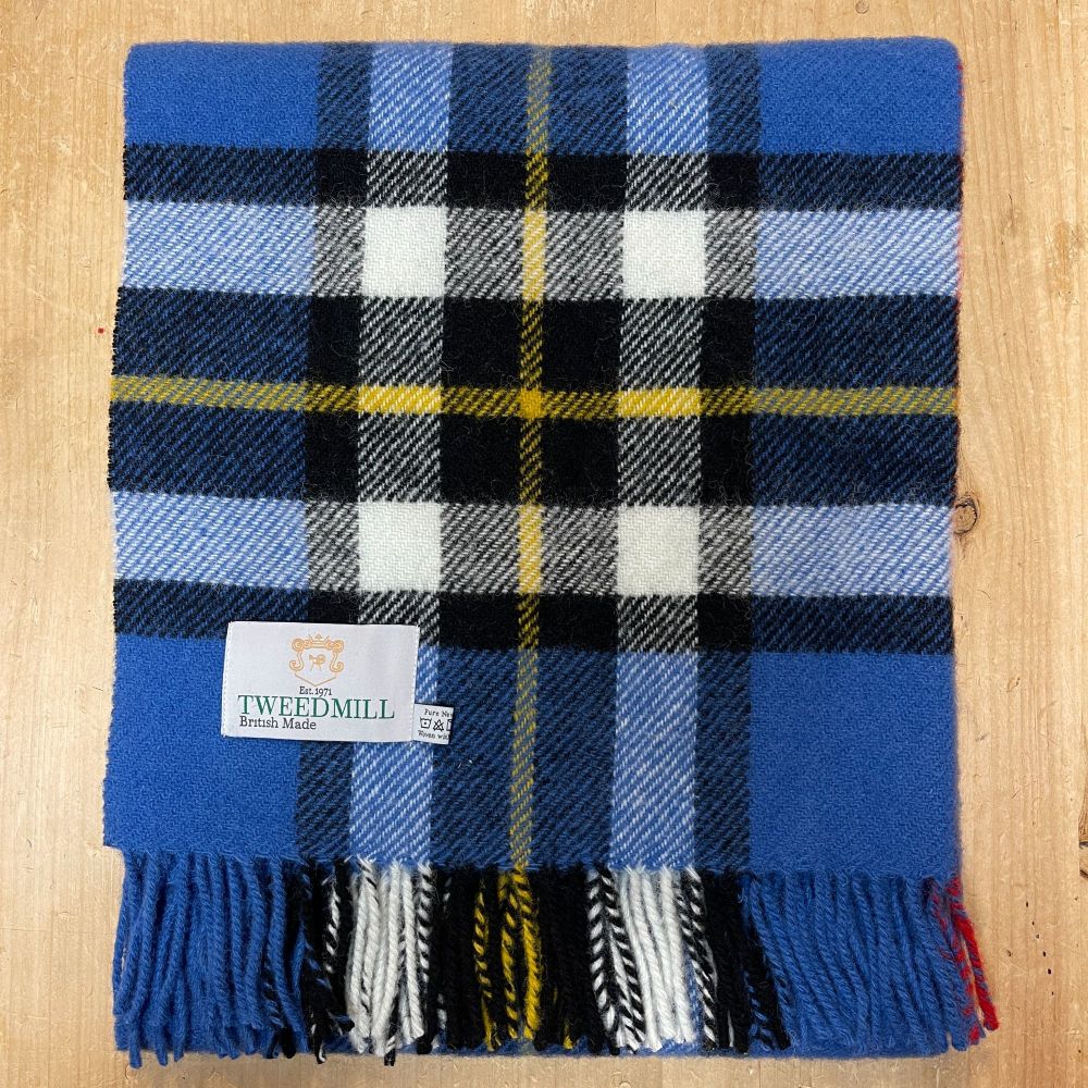 British Made Tartan Picnic blanket 100% wool sofa bed throw travel rug Tweedmill 
