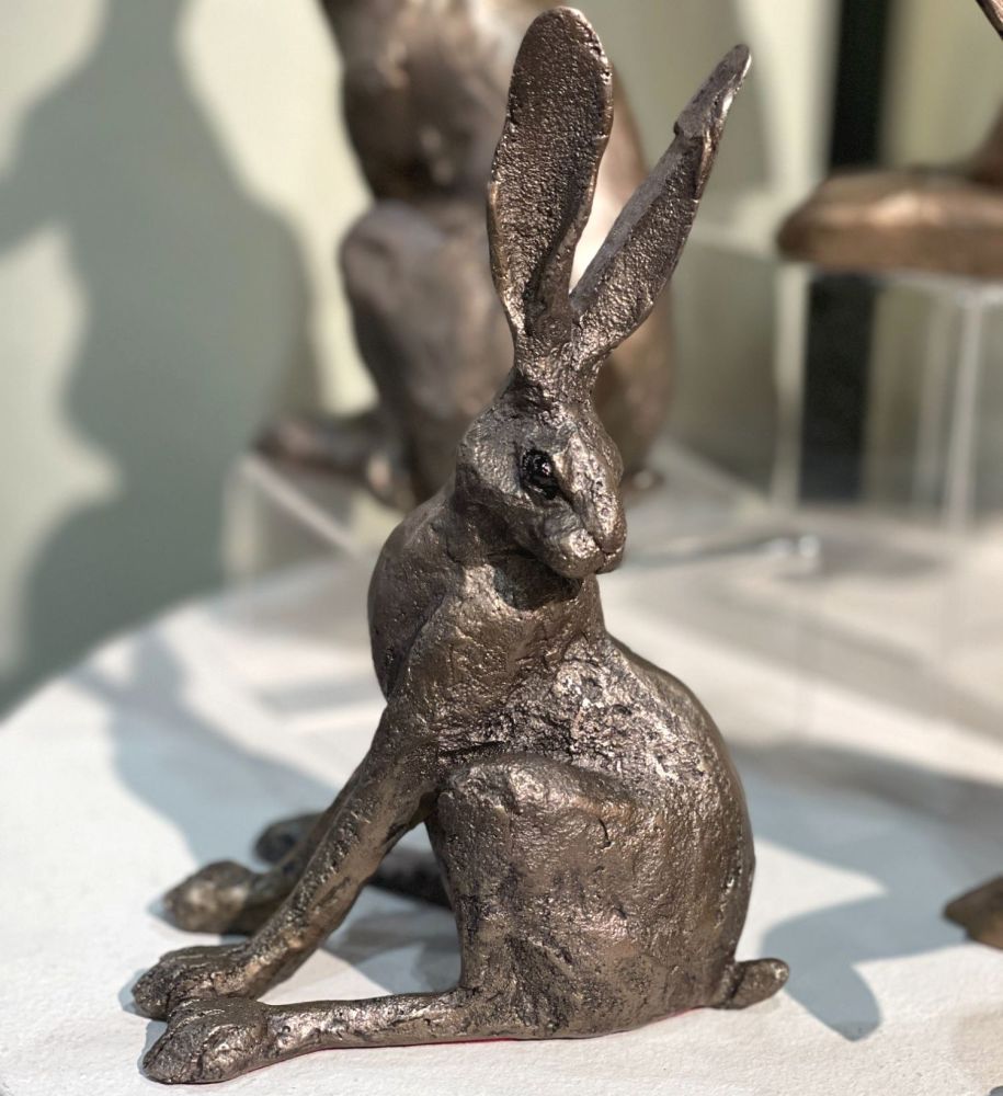 Alert Hare Frith Bronze Sculpture by Paul Jenkins